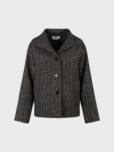 Cappa in tessuto diagonale paillettes - MARRONE | Sandro Ferrone