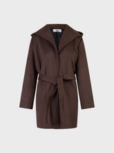Cappotto con cappuccio e cinta - MARRONE | Sandro Ferrone
