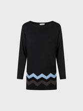 Maglia con fondo zig zag - NERO-BRUCIATO-CELESTE | Sandro Ferrone