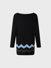 Maglia con fondo zig zag - NERO-BRUCIATO-CELESTE | Sandro Ferrone