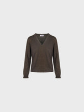 Maglia con scollo a v con lurex - MILITARE | Sandro Ferrone