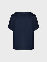 Blusa girocollo in viscosa lucida - BLU | Sandro Ferrone