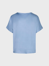 Blusa girocollo in viscosa lucida - DENIM | Sandro Ferrone