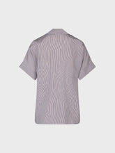 Camicia con scollo polo in viscosa rigata - MORO | Sandro Ferrone