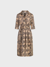 Abito chemisier in cotone stampato - SABBIA-NERO | Sandro Ferrone