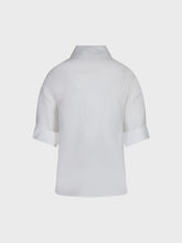 Camicia in voile con scollo polo - BIANCO | Sandro Ferrone