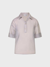 Camicia in voile con scollo polo - SABBIA | Sandro Ferrone