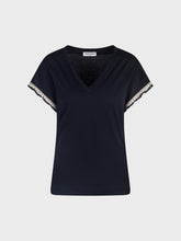 T-shirt con scollo a v - NERO | Sandro Ferrone