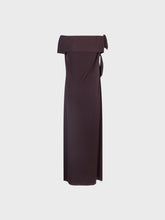 Abito lungo con collo shiffer e nodo laterale - MORO | Sandro Ferrone