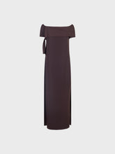 Abito lungo con collo shiffer e nodo laterale - MORO | Sandro Ferrone