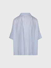 Camicia over rigata - BIANCO/CELESTE | Sandro Ferrone