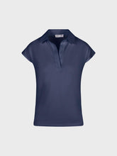 Maglia con scollo polo e spalla scesa - BLU | Sandro Ferrone