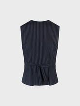 Gilet rigato con finte tasche a filo - NERO | Sandro Ferrone