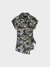 Camicia stampata con incrocio laterale - MILITARE | Sandro Ferrone