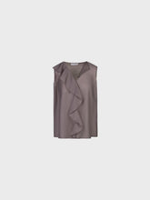 Top senza maniche in voile con rouches - ARGILLA | Sandro Ferrone