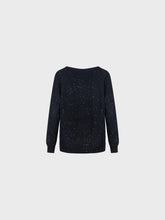 Maglia girocollo con micro paillettes - NERO | Sandro Ferrone
