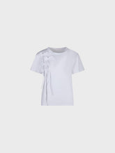 T-shirt girocollo con applicazione laterale - BIANCO | Sandro Ferrone