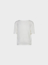 Maglia scollo a v con paillettes davanti - PANNA | Sandro Ferrone