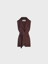 Gilet lungo in viscosa lino - CACAO | Sandro Ferrone