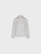 Camicia in creponne con lavorazione a rilievo - AVORIO | Sandro Ferrone