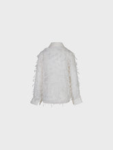 Camicia in creponne con lavorazione a rilievo - AVORIO | Sandro Ferrone