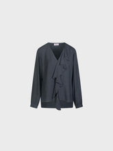 Blusa scollo a v con rouches - GRIGIO | Sandro Ferrone