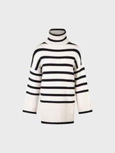 Maxi maglia rigata - LATTE-NERO | Sandro Ferrone