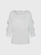 Blusa georgette con fiocchi maniche - PANNA | Sandro Ferrone