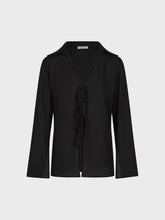 Camicia georgette con lacci davanti - NERO | Sandro Ferrone