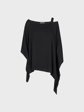 Blusa con spallina asimmetrica in georgette - NERO | Sandro Ferrone