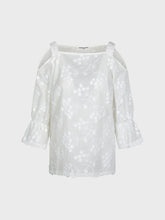 Blusa mussola ricamata - BIANCO | Sandro Ferrone