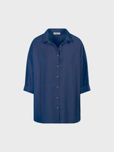 Camicia in cupro manica tre quarti - BLU | Sandro Ferrone