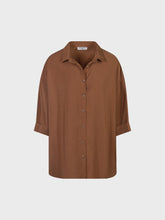 Camicia in cupro manica tre quarti - CUOIO | Sandro Ferrone