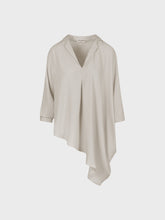 Blusa con fondo asimmetrico e scollo polo - BEIGE | Sandro Ferrone