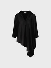 Blusa con fondo asimmetrico e scollo polo - NERO | Sandro Ferrone