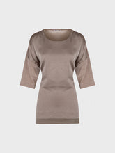 Blusa bimateriale - TORTORA-ORZO ARGENTO | Sandro Ferrone