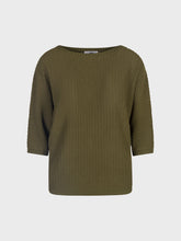 Maglia traforata con scollo barca - MILITARE | Sandro Ferrone