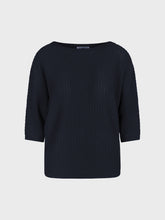 Maglia traforata con scollo barca - NERO | Sandro Ferrone