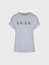T-shirt con scritta ricamata - BIANCO | Sandro Ferrone