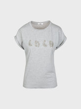 T-shirt con scritta ricamata - GRIGIO MEL | Sandro Ferrone