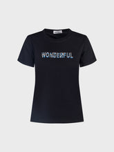 T-shirt scritta wonderful ricamata - NERO | Sandro Ferrone