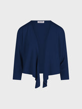 Cardigan con maniche 3/4 e scollo v da annodare - BLU | Sandro Ferrone