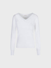 Maglia con scollo v e maniche lunghe - BIANCO | Sandro Ferrone