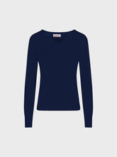 Maglia con scollo v e maniche lunghe - BLU | Sandro Ferrone