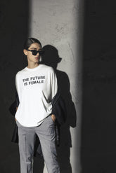 Maglia t-shirt bianca "The Future is Female" - Maglieria | Sandro Ferrone