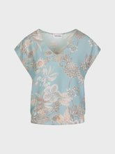 Blusa natural print celeste in viscosa - CELESTE | Sandro Ferrone