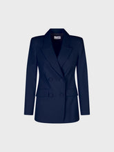 Giacca doppiopetto con bottoni ricoperti - BLU NAVY | Sandro Ferrone