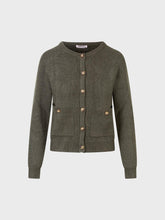 Cardigan con scollo tondo in costa inglese - MILITARE | Sandro Ferrone