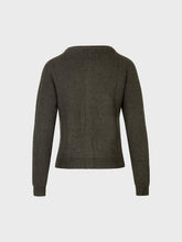 Cardigan con scollo tondo in costa inglese - MILITARE | Sandro Ferrone