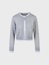 Doppio cardigan in maglia rasata - GRIGIO-AZZURRO | Sandro Ferrone